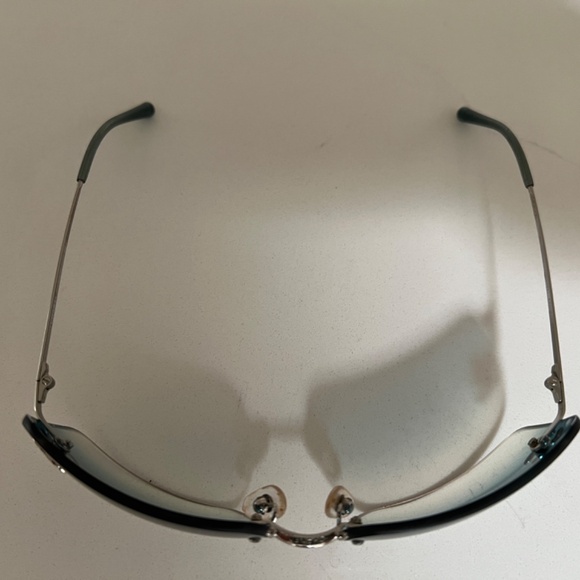 Vintage Y2K Chanel Sunglasses Rhinestone Crystal CC Logo Rimless Gradient Blue - Picture 5 of 11